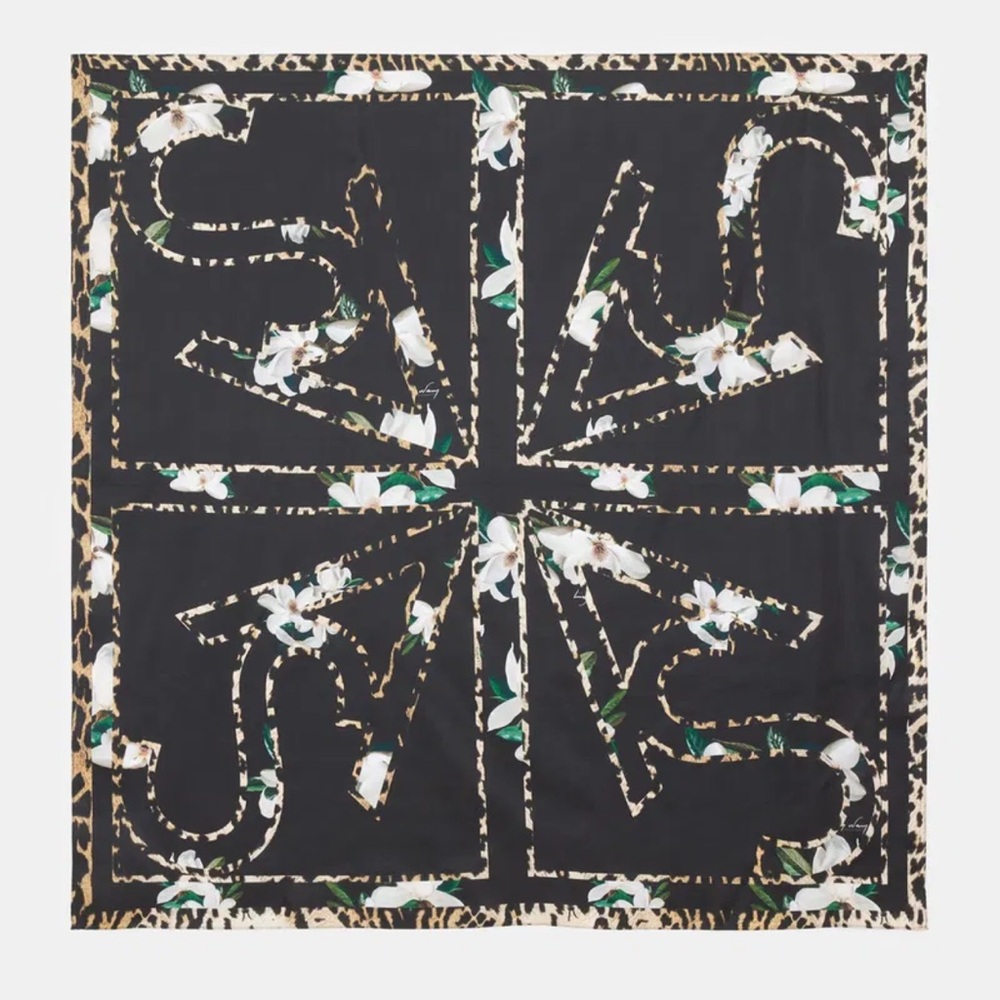 NWT All Saints Black and White Graphic Scarf